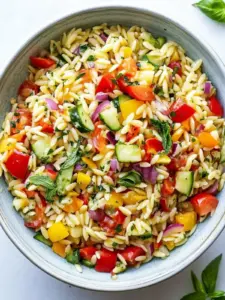 Erfrischender Sommer Orzo Nudelsalat