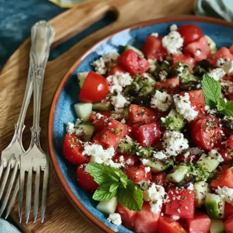 Sommersalat mit Wassermelone