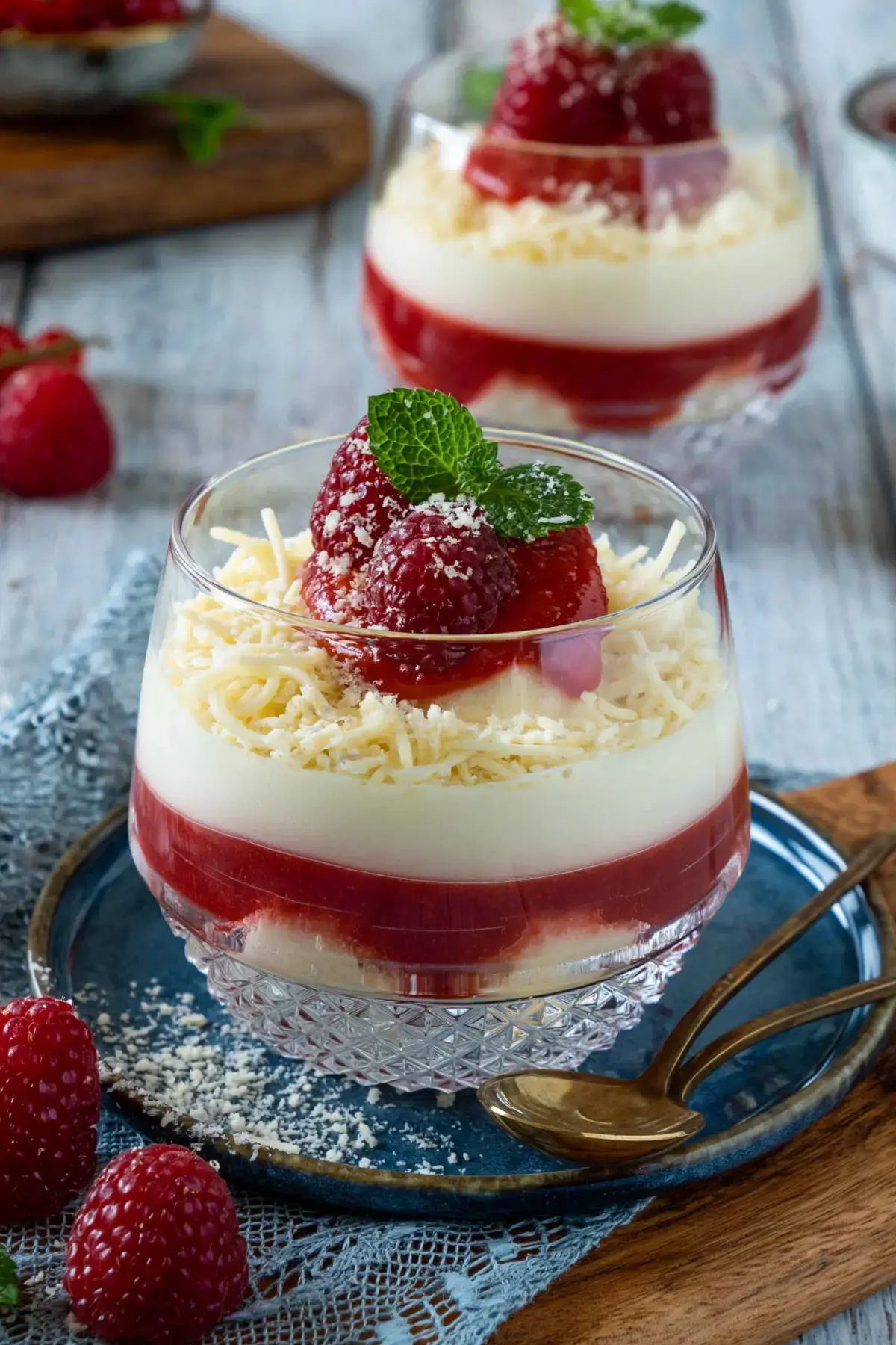 Spaghettieis Dessert im Glas