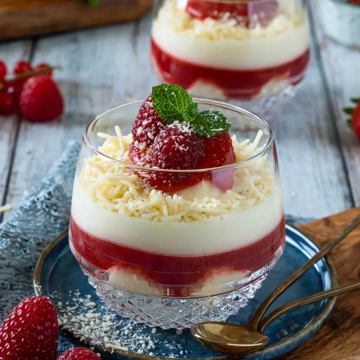Spaghettieis Dessert im Glas