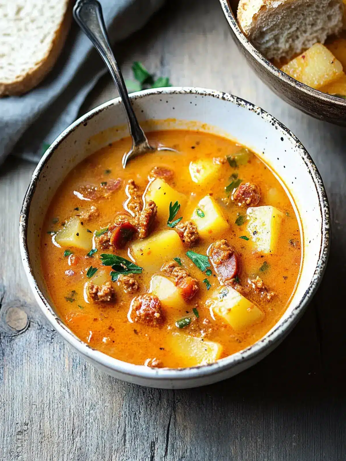 Spanische Kartoffelsuppe mit Chorizo