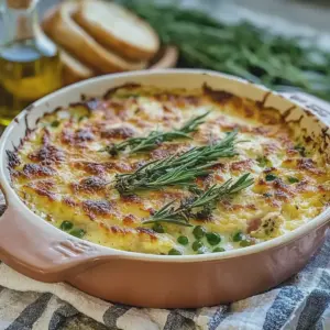 Cremiger Spargel Auflauf mit Schinken und Schnittlauch