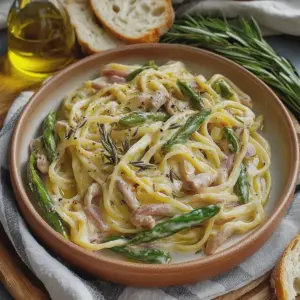Spargel Pasta mit Proscuitto Cotto