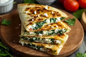 Schnelle Spinat-Feta-Quesadillas