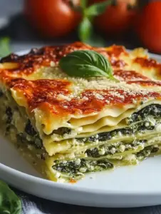 Cremige Spinat-Gemüse-Lasagne mit Tomatensoße