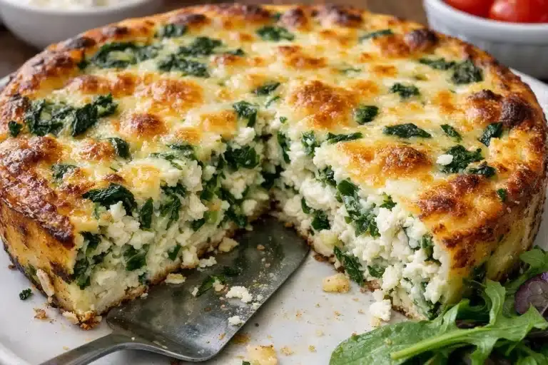 Spinat Quiche ohne Boden