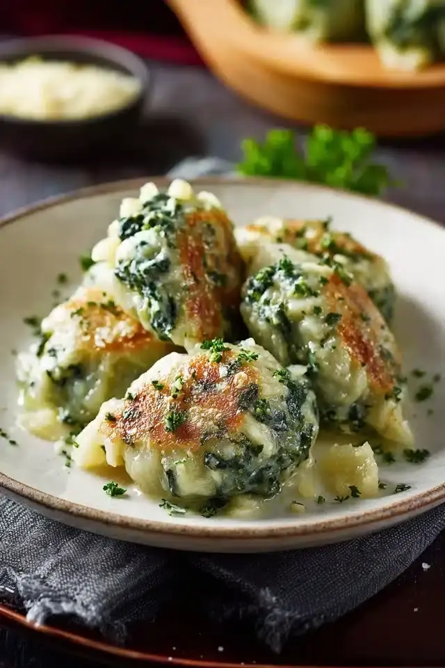 Einfache Spinatknödel mit Käse: Schnell & Herzhaft 2 Spinatknödel mit Käse