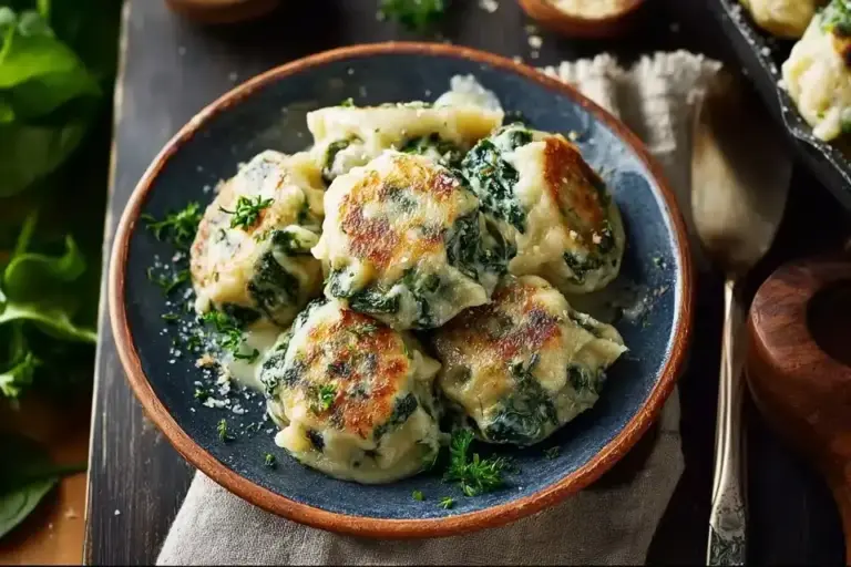 Spinatknödel mit Käse