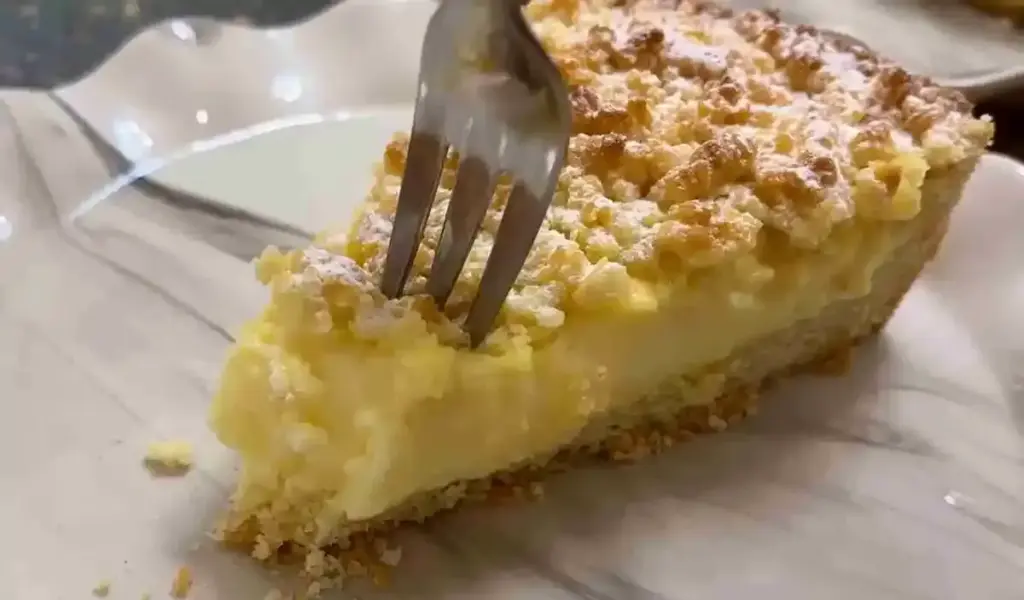 Streuselkuchen mit Vanillepudding