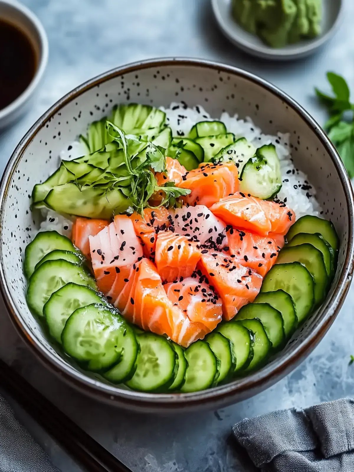 Einfache Sushi-Salat mit geräuchertem Lachs – köstlich frisch 2 Sushi-Salat mit geräuchertem Lachs