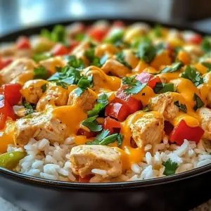 Eintopf Käse Südwestliche Hähnchen & Reis
