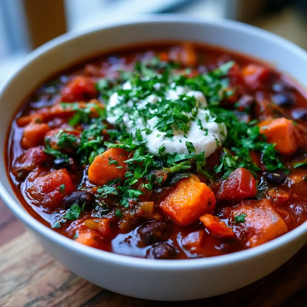 Süßkartoffel Bohnen Chili