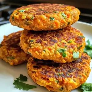 Knusprige Süßkartoffel- und rote Linsen-Patties