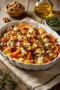 Cremiges Süßkartoffelgratin mit würzigem Feta