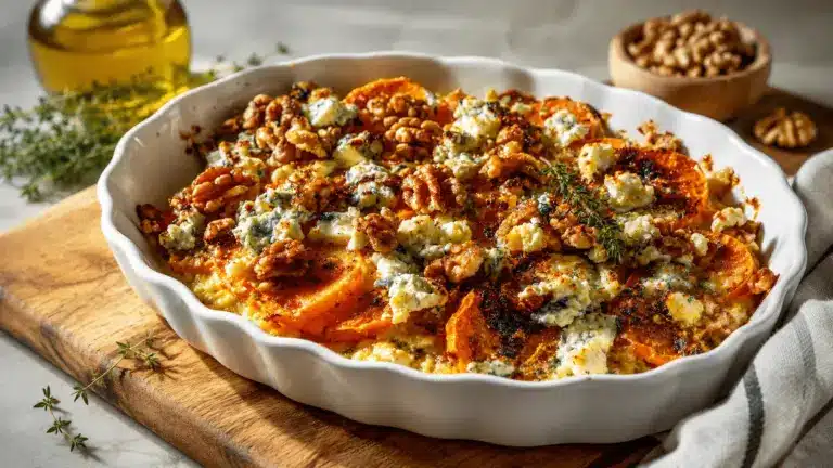 Süßkartoffelgratin mit Feta