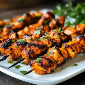 Indische Tandoori-Hühnchen-Tikka-Spieße