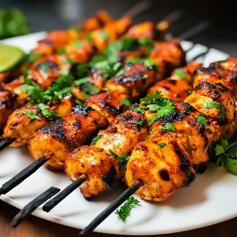 Tandoori-Hühnchen-Tikka-Spieße