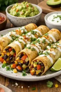 Knusprige Taquitos mit Gemüsefüllung