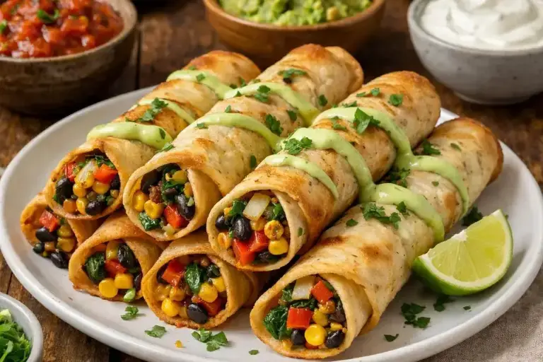 Taquitos mit Gemüsefüllung