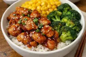 Teriyaki Hähnchen Reis Bowl
