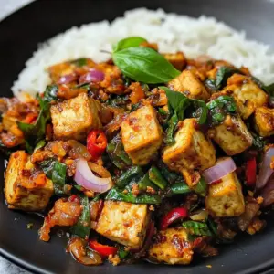 Thailändisches Basilikum Tofu