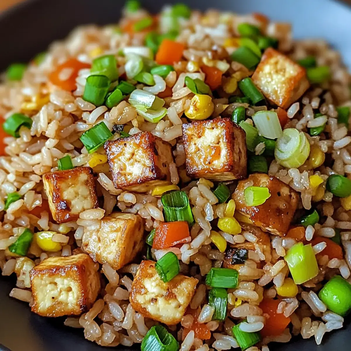 Einfacher Tofu gebratener Reis – köstliches veganes Gericht 2 Tofu gebratener Reis