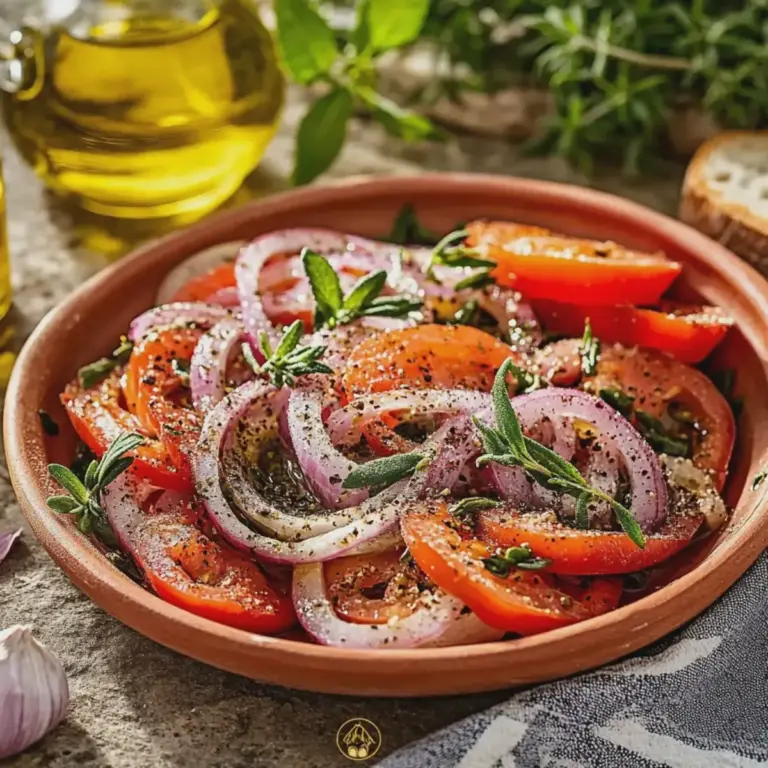 Tomatensalat mit roten Zwiebeln