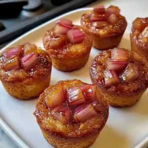Umgedrehte Rhabarbermuffins