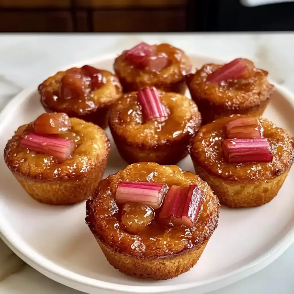 Umgedrehte Rhabarbermuffins