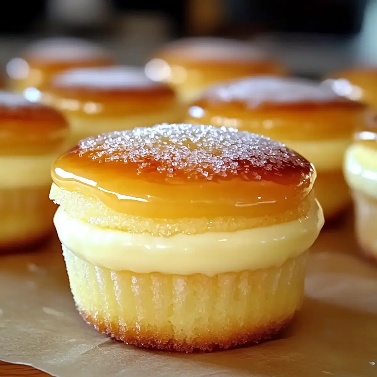 Dekadente Vanillebohnen-Crème-Brûlée-Käsekuchen-Cupcakes - Ein köstlicher Genuss 2 Vanillebohnen Crème Brûlée Käsekuchen Cupcakes