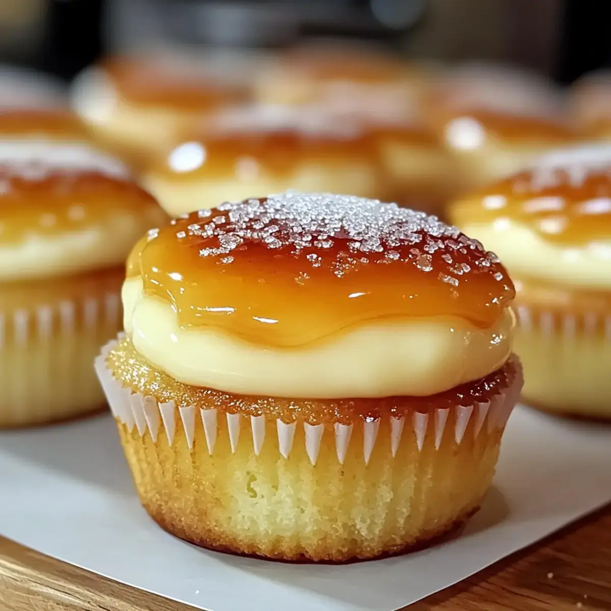 Vanillebohnen Crème Brûlée Käsekuchen Cupcakes