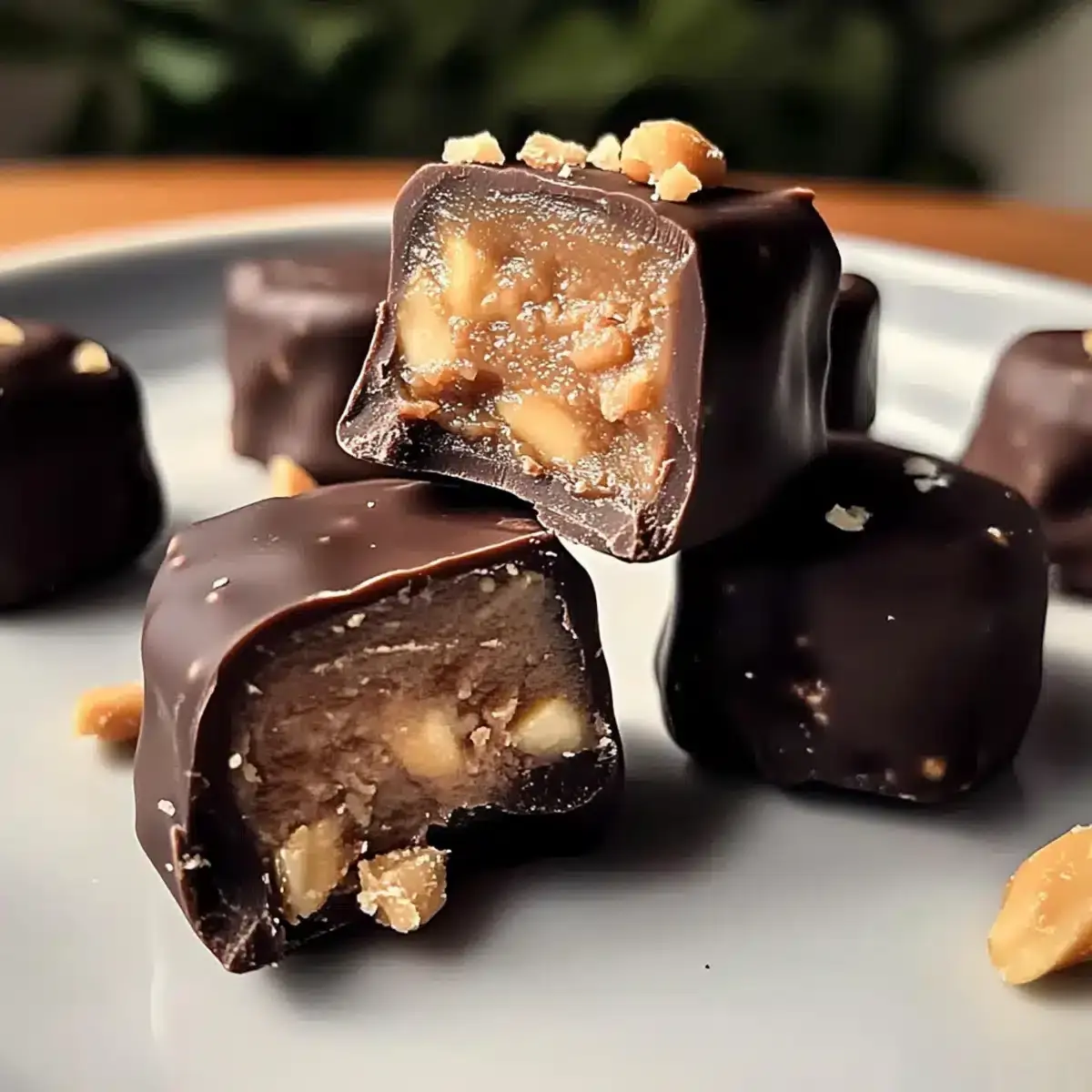 Vegane Dattel Snickers Bites