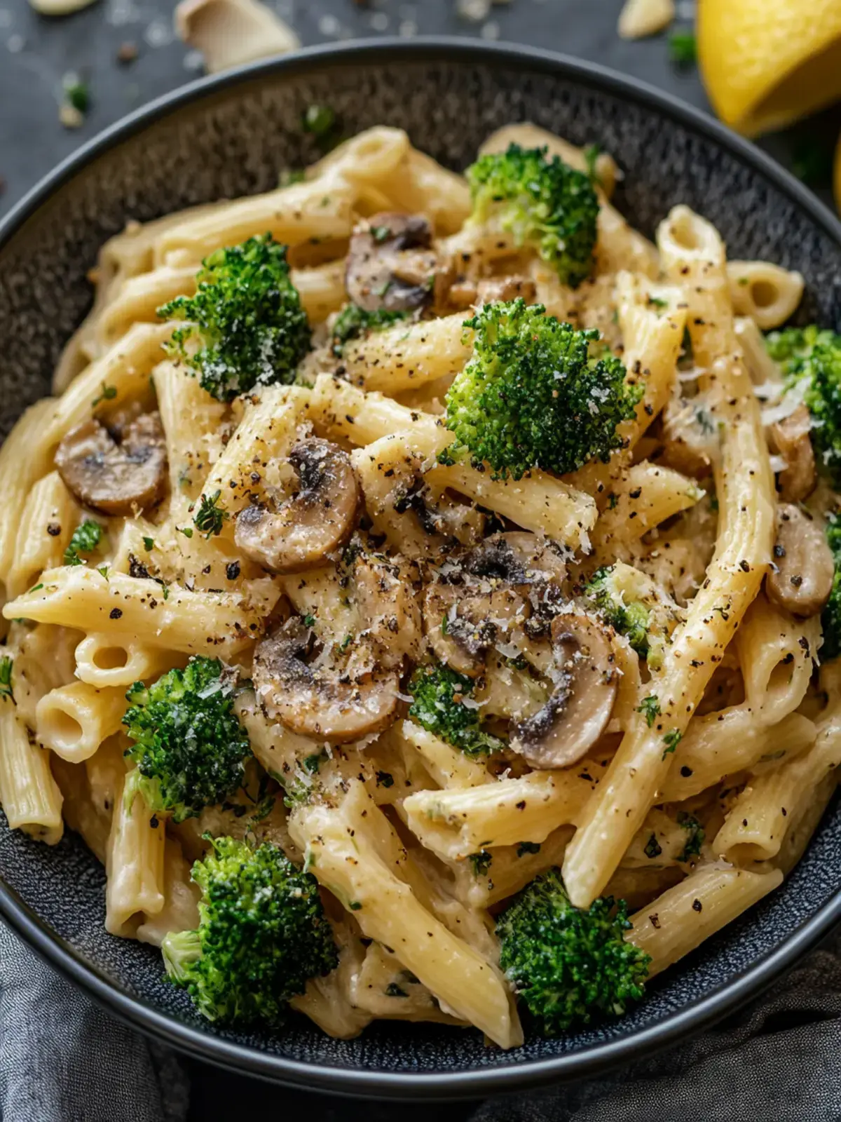 Vegane Pilz-Brokkoli-Pasta: Cremig & in 30 Minuten einfach 2 Vegane Pilz-Brokkoli-Pasta