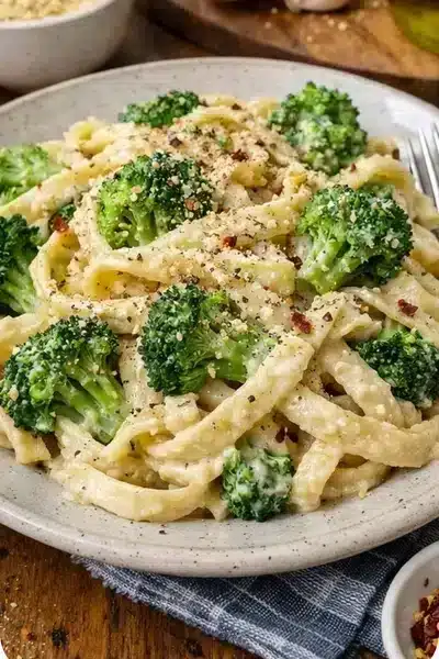 Veganer Brokkoli Alfredo
