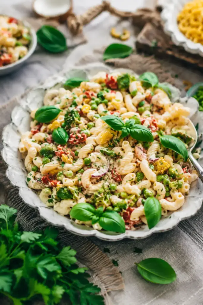 Veganer Nudelsalat mit Mayo