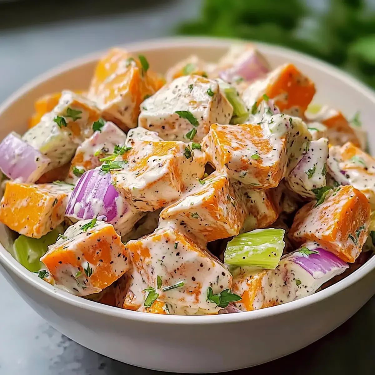Veganer jamaikanischer Kartoffelsalat