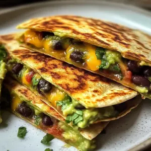 Vegetarische Avocado- und schwarze Bohnen-Quesadilla