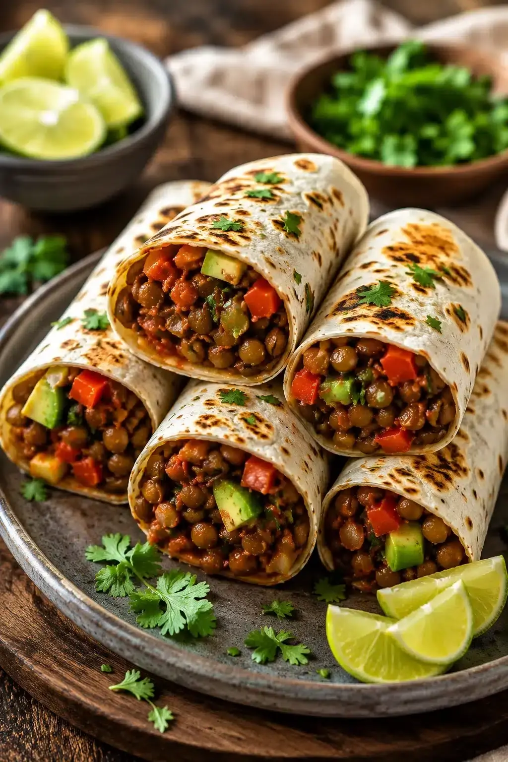 Vegetarische Burritos mit Linsen und Walnüssen – Einfach & Herzhaft 2 Vegetarische Burritos mit Linsen und Walnüssen