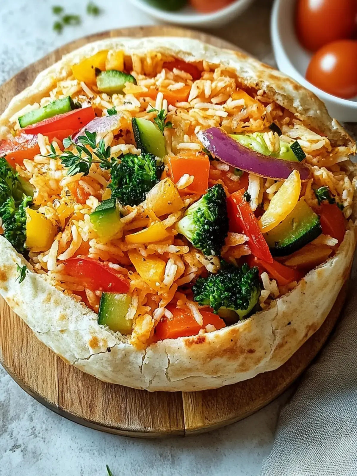 Vegetarische Reispfanne mit Gemüse
