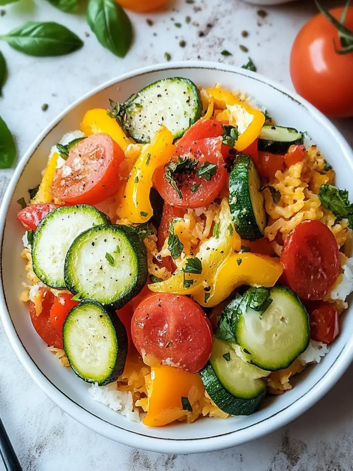 Vegetarische Reispfanne mit Gemüse