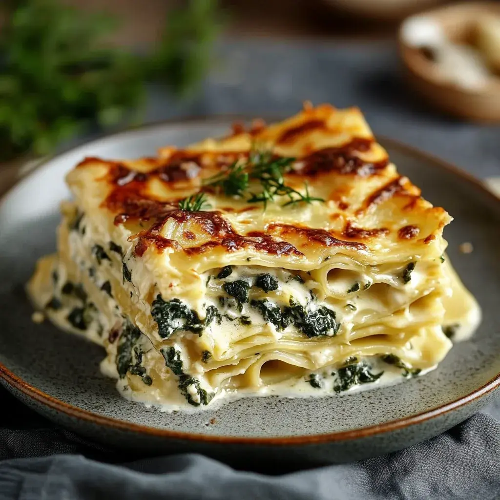Vegetarische Spinat-Pilz-Lasagne