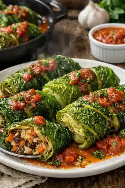 Vegetarische Wirsingrouladen – Herzhaft und Hausgemacht 2 Vegetarische Wirsingrouladen