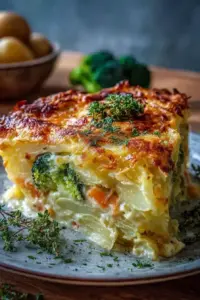 Cremiger Vegetarischer Kartoffelauflauf