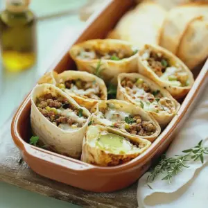 Wraps aus dem Ofen mit Rinderhack und Gemüse