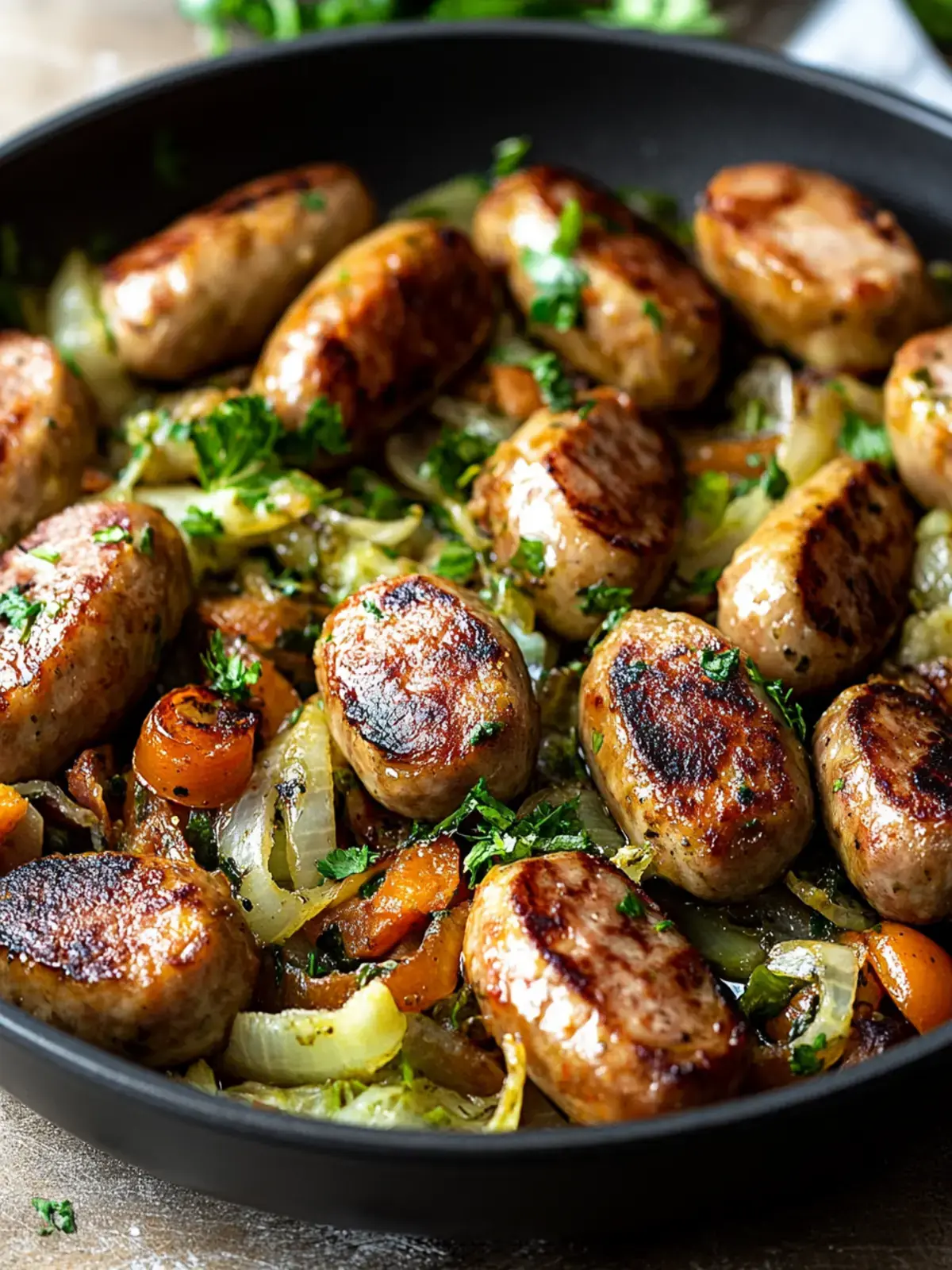 Wurst und Kohl Pfannengericht