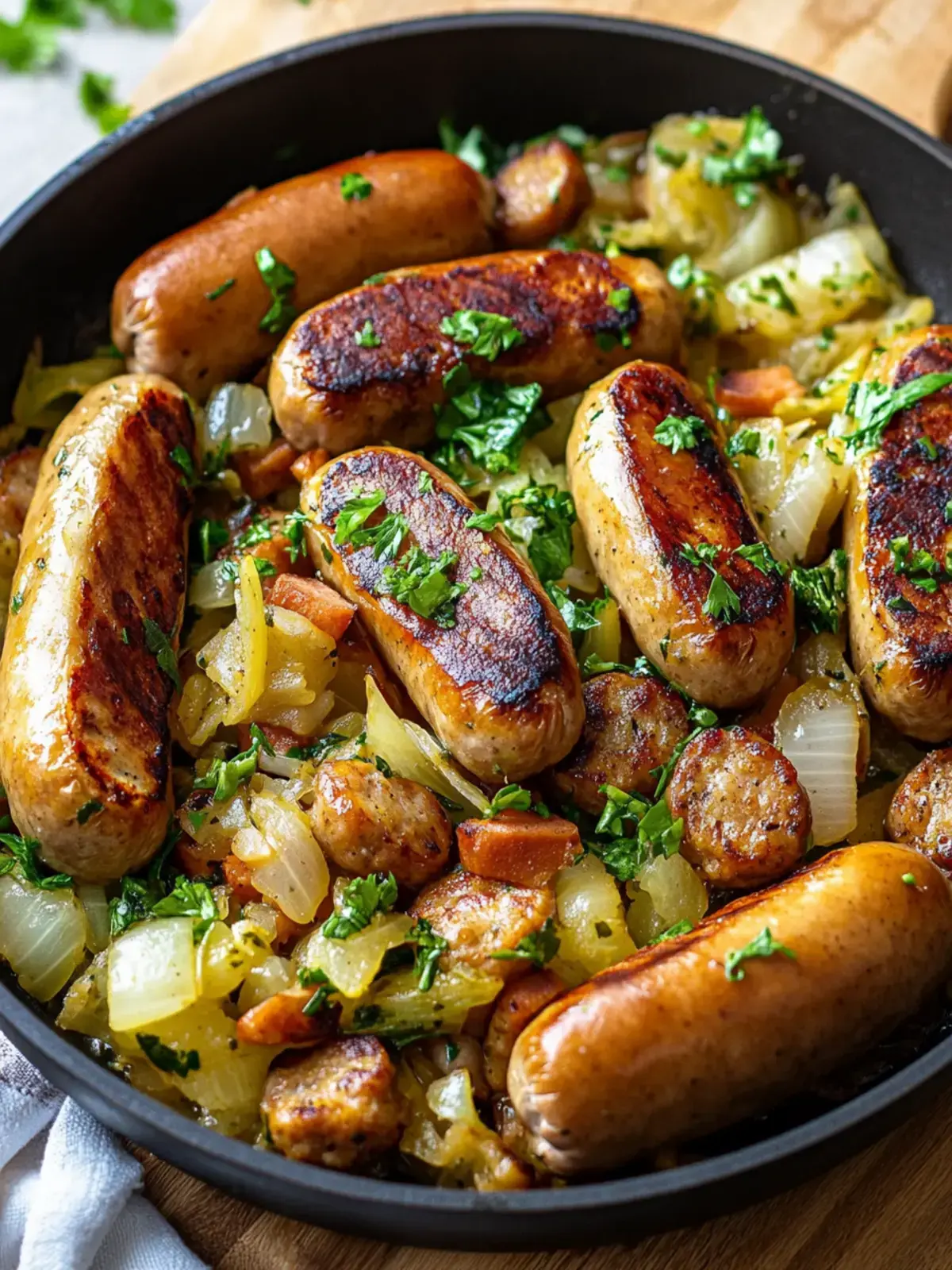 Wurst und Kohl Pfannengericht