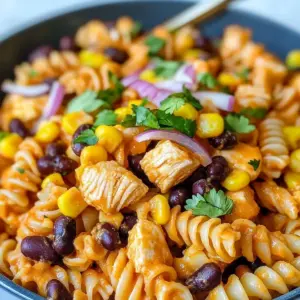 Würziger Hähnchen-Enchilada-Pasta-Salat