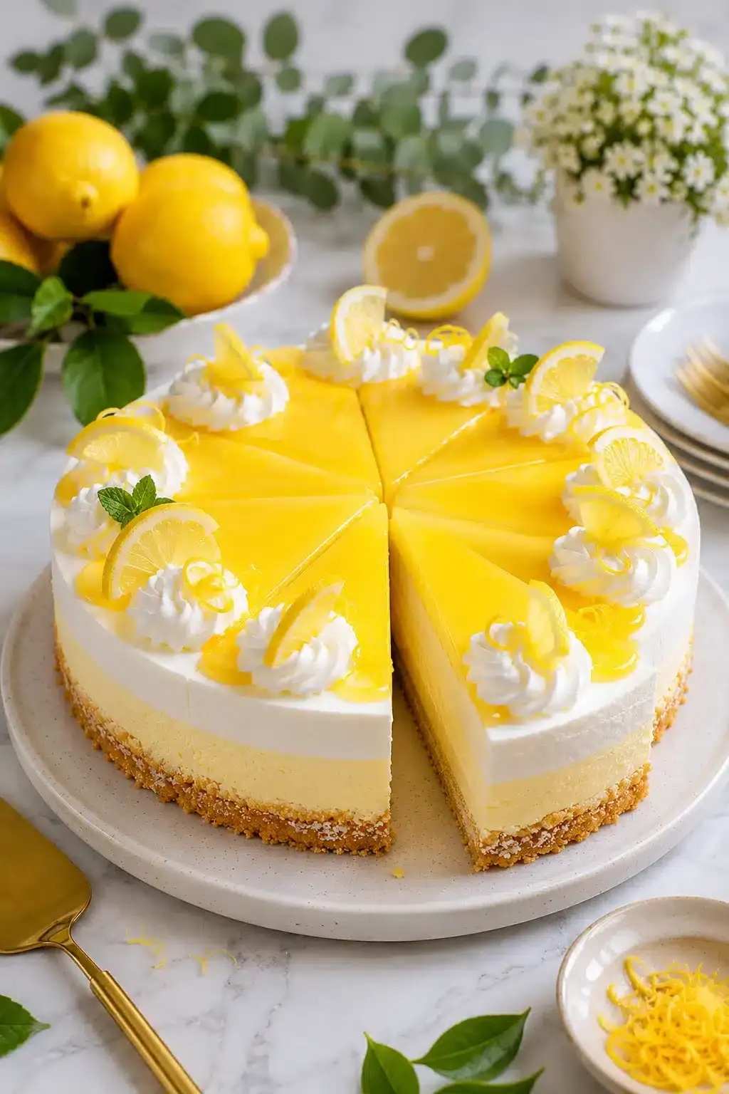 Blitzschnelle Zitronen-Joghurt-Torte – Einfach, Frisch und Cremig 2 Zitronen-Joghurt-Torte