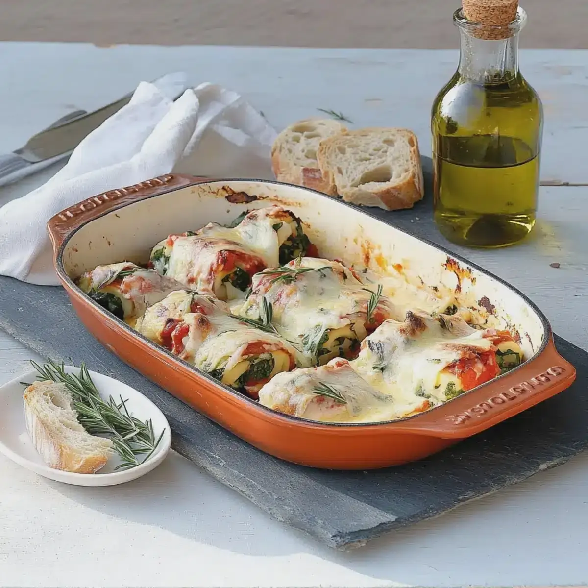 Zucchini Cannelloni mit Ricotta Spinat selbst gemacht 2 Zucchini Cannelloni mit Ricotta Spinat
