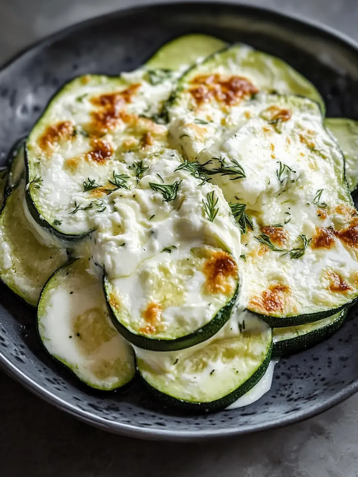 Zucchini-Hüttenkäse-Auflauf